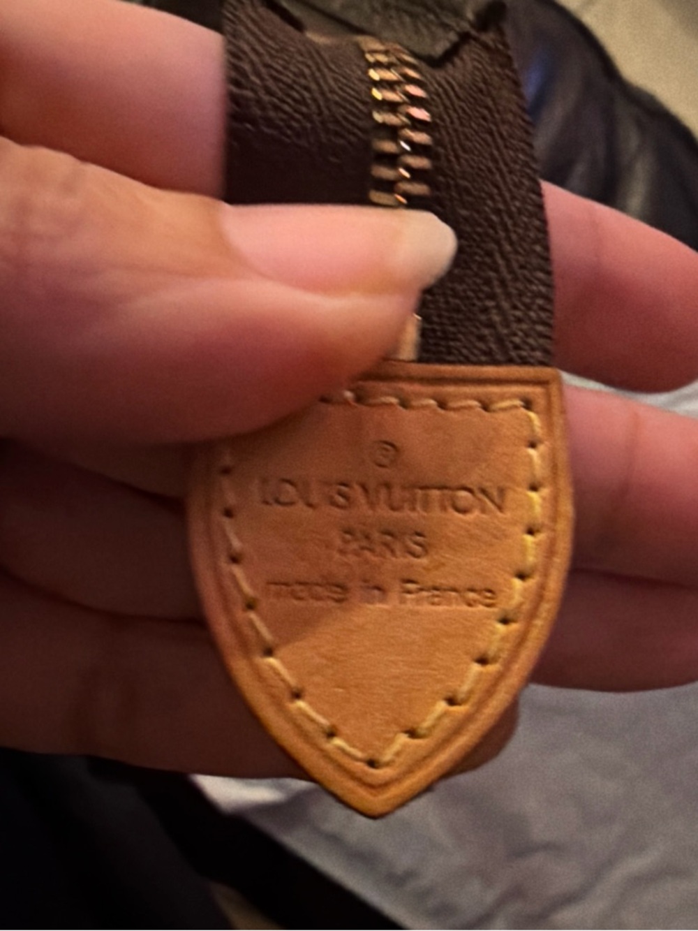 Louis Vuitton Brown Canvas Zip Pull with Vachetta Leather Tab - Picture 3 of 8